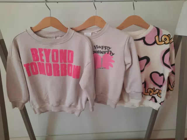 3x Zara Toddler Girl's Sweatshirts In Age 2-3yrs