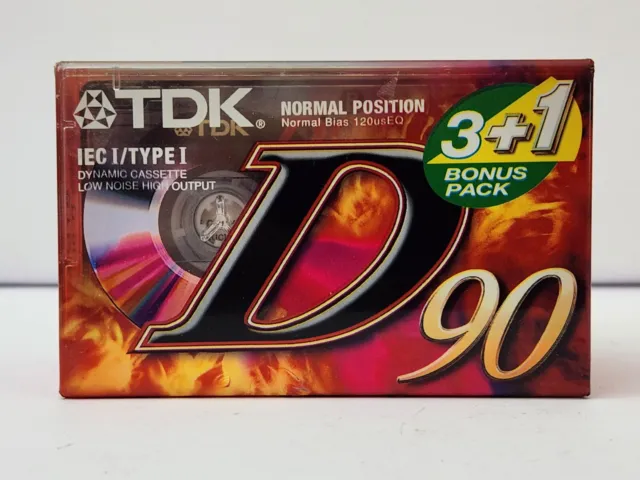 TDK D90 Blank Audio Cassette Tapes 4 Pack NEW SEALED