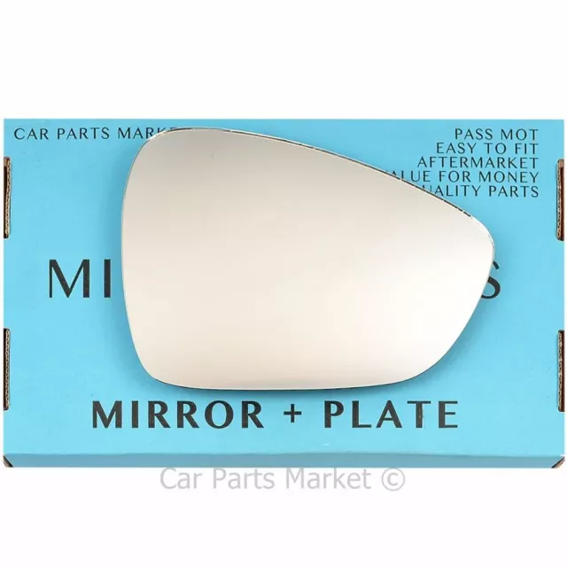 Right Driver side Wing door mirror glass for Citroen DS3 2009-15 +plate