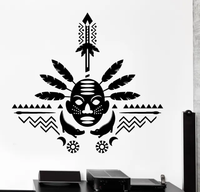Wall Decal African Mask Symbol Ornament Tribal Mural Vinyl Decal (z3320)