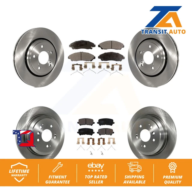 Front Rear Disc Brake Rotors And Ceramic Pads Kit For Honda Pilot Ridgeline