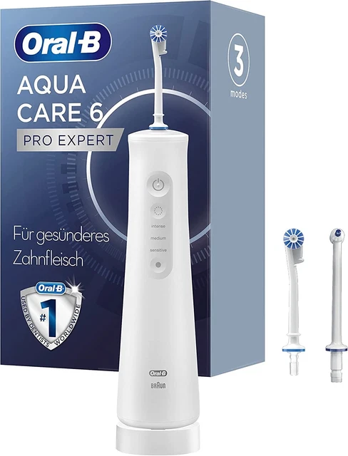 Oral-B AquaCare 6 collutorio wireless, 3 ugelli di ricambio, detergente interdentale