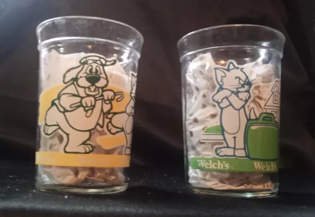 10-Welch's Jelly Jar Tom And Jerry Glasses 1990's