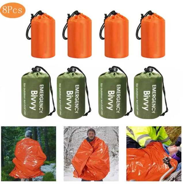 4/8 Notfallzelt Rettungsdecke Notfalldecke Survival Biwaksack Schlafsack Outdoor