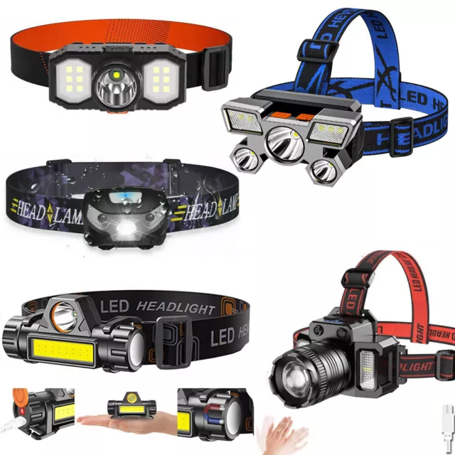 High Powered 990000LM Rechargeable Headlight LED Headlamp Head Torch Flashlight