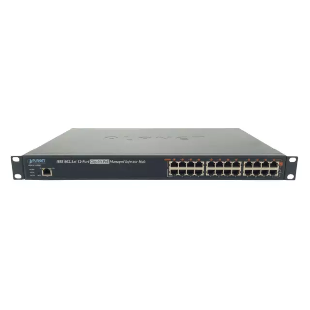 Planet 12-Port 802.3at PoE Injector Hub (HPOE-1200G)