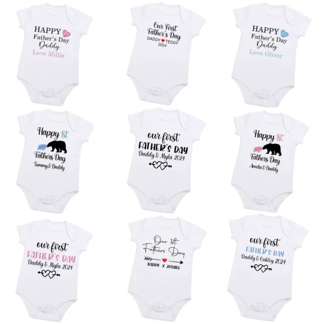 Fathers Day Baby Personalised Bodysuit Gift Babygrow Vest Newborn-12 Months
