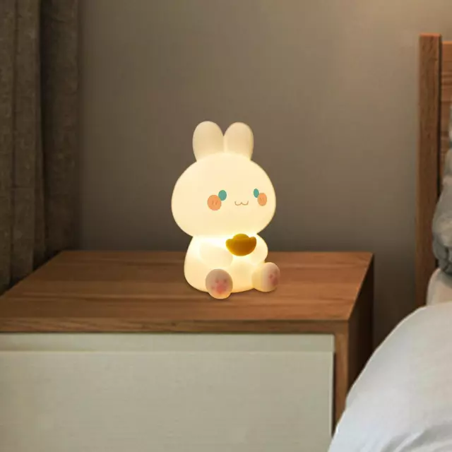 Lampe lapin chambre USB rechargeable chambre d'enfants veilleuse en silicone