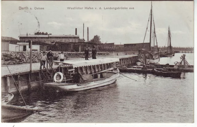 AK Westl. Hafen, Barth a. Ostsee bei Stralsund, 1912