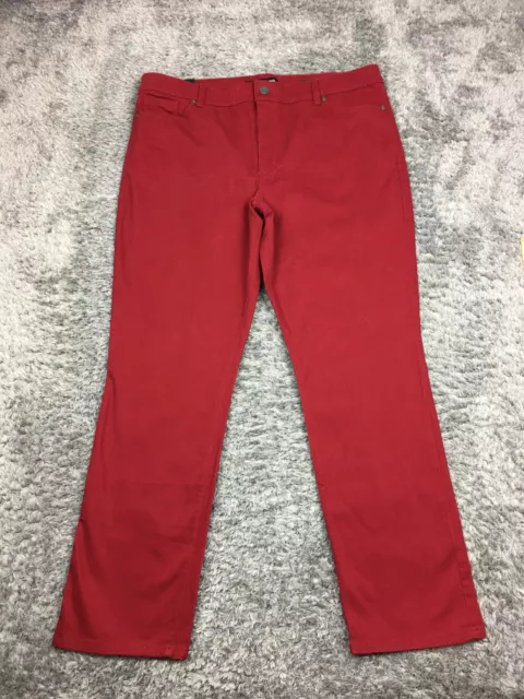 Bandolino Amy Skinny Jeans Womens Size 18 Red Dark Straight Leg Modern