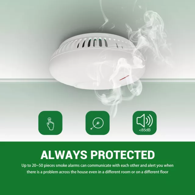 ANKA Wireless Interconnected Photoelectric Fire Alarm Smoke Detector 10y Battery 2