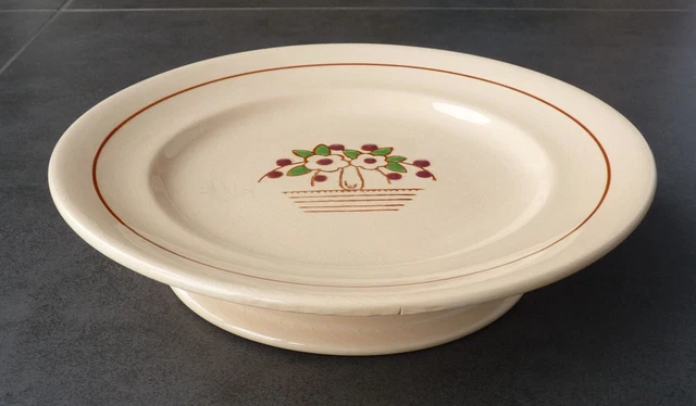 ANCIEN POT D'AISANCE pot de chambre LONGWY EMAUX chien oies faïence
