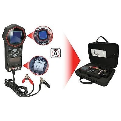 KS TOOLS 12V/24V tester digitale batteria, sistema di ricarica, stampante integrata
