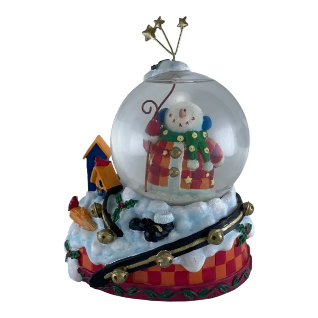 Snow Globe Snowman Birdhouse Red Birds We Wish You A Merry Christmas Musical  3D