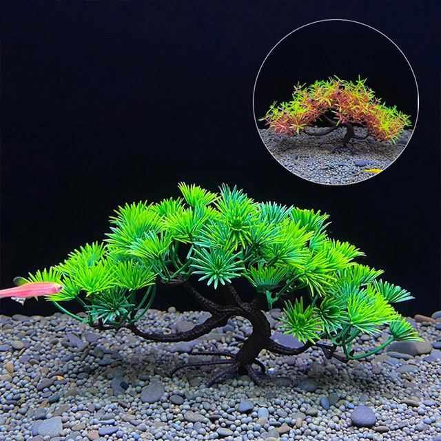 Artificial Plastic Water Grass Plants Tree Aquarium Fish Tank Landscaping Trees