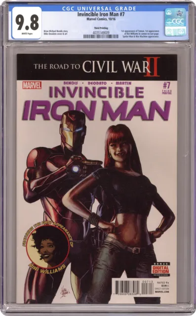 Invincible Iron Man #7D Deodato Variant 3rd Printing CGC 9.8 2016 4035149009