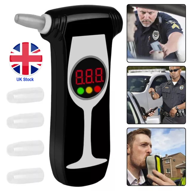 Police LCD Digital Breath Alcohol Analyzer Tester Breathalyzer Test Detector UK