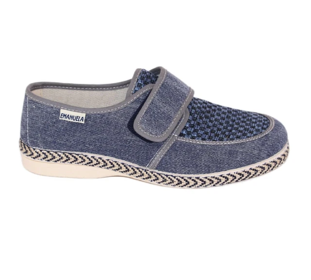 Scarpe Uomo EMANUELA 5302 In Tela – Allacciatura Classica, Suola In Gomma, Colore Blu, Taglia 43