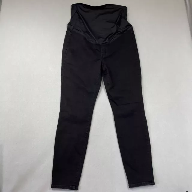 J Crew Skinny Maternity Jeans Womens 30 Black Over Belly Signature Stretch NWT