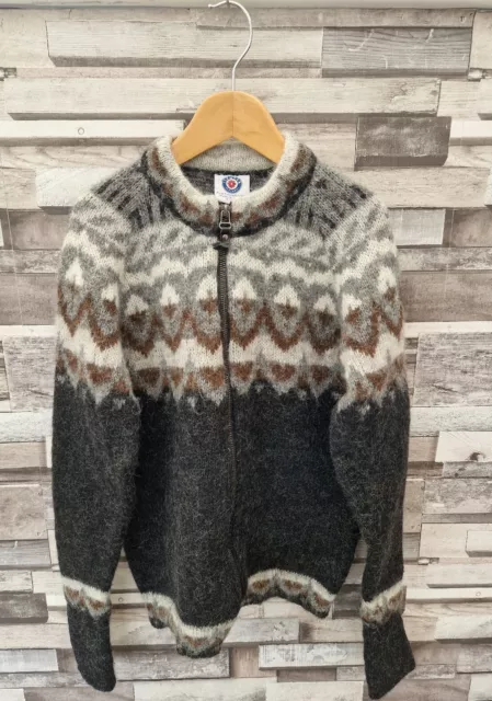 Beautiful Icewear Genuine Icelandic Wool Winter Fairisle Zip Up Knitted Cardigan 2