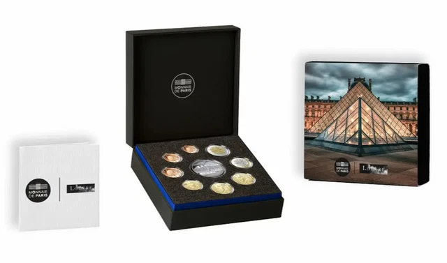 COFFRET BE FRANCE 2025 Mus E Du Louvre S Rie Avec 20 Euro Argent RARE Coffret BE France 2025 Musee Du Louvre Serie.webp