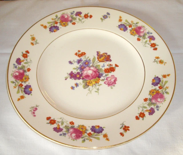 Vintage Syracuse China SHARON Old Ivory O.P.CO 10 1/4" Dinner Plate ~