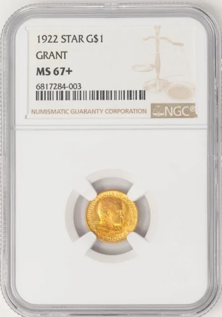 1922 $ Gold Grant Dollar with Star MS67+ NGC 946863-25