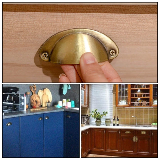 10 Pcs Dresser Handles Vintage Cabinet Doors Brass Pulls Wardrobe 2