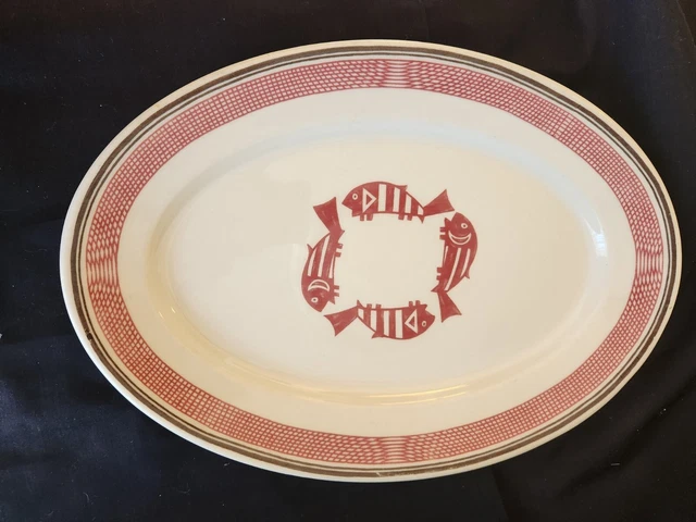 Beautiful Santa Fe Railroad Mimbreno China 11 1/2 Oval Platter
