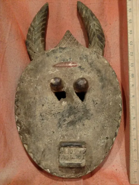 Horned Baule Goli Ceremonial Mask — Authentic Carved African Wood Art