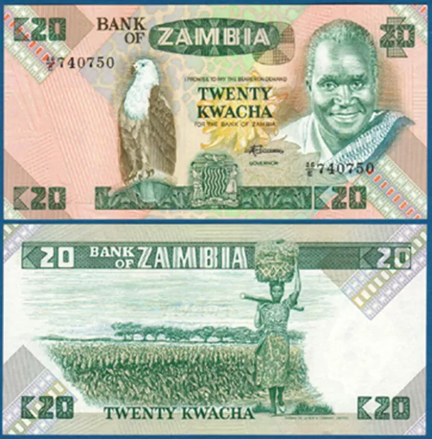SAMBIA / ZAMBIA 20 Kwacha (1980-88) UNC  P. 27 e