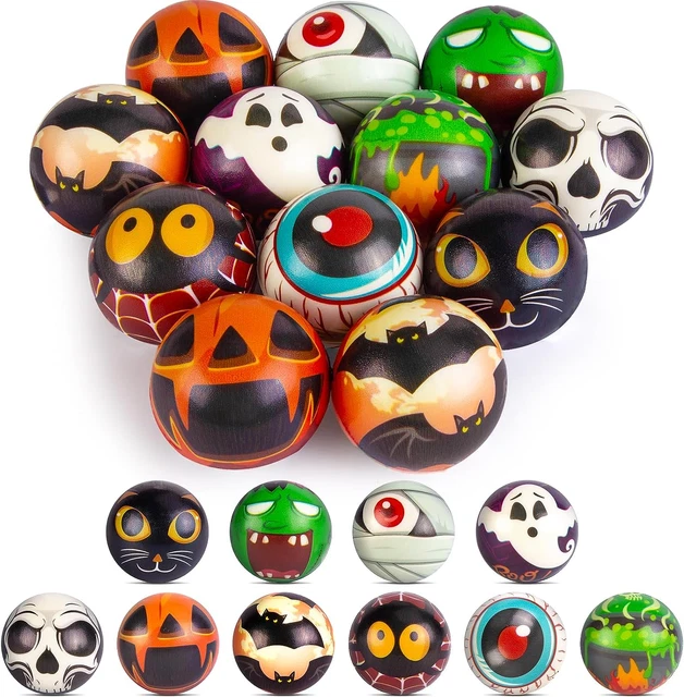 12 PIEZAS Halloween Bolas de Estrés, Bolas de Exprimir Aumento Lento Alivio del Estrés Juguete Calmante
