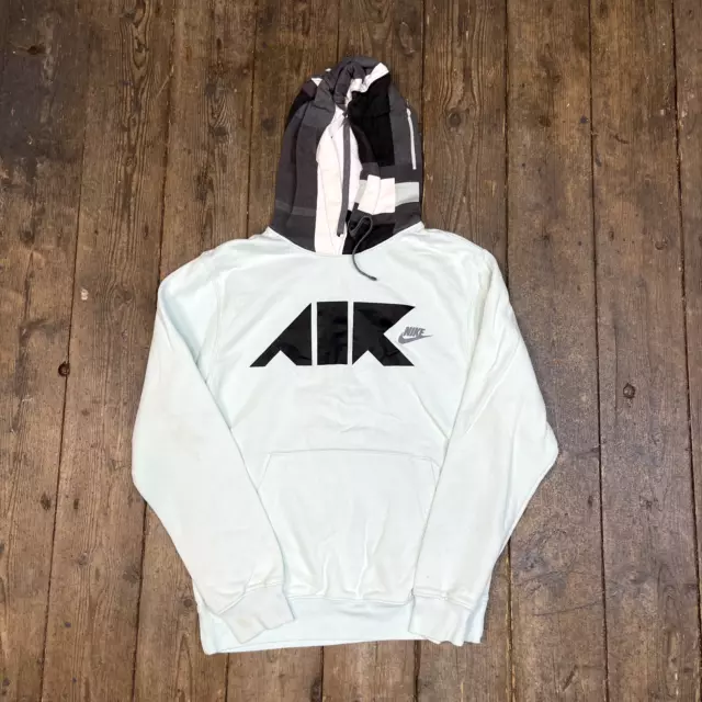 NIKE AIR HOODIE Y2K Pull Over Spellout Sports Sweatshirt Blue