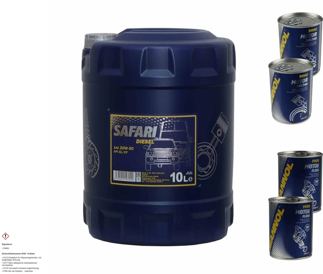10L Olio Motore MANNOL Safari 20W-50 2xMotor Doctor + Motore Incasso