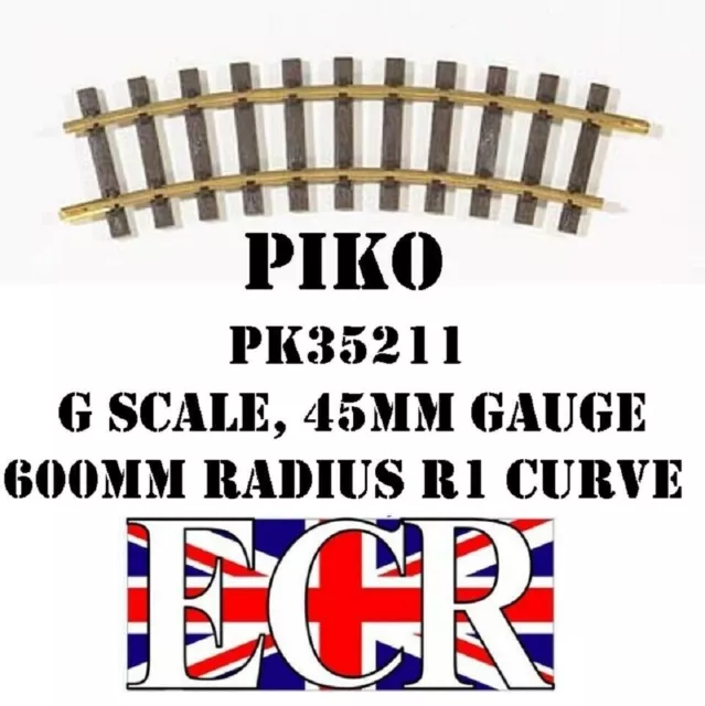 NEW PIKO PK35211 G SCALE 45mm GAUGE R1 CURVE 600mm RADIUS METAL BRASS TRACK