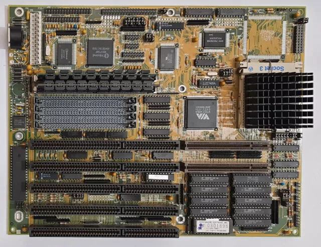 FIC 486-GIO-VT VLB ISA 80486 Mainboard + Intel 80486DX 33MHz + 16MB RAM