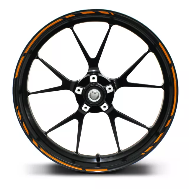 Rim Autocollants Vitesse Orange Fluo Moto Jante Étiquette MR002