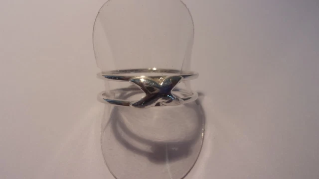 Bague Multi-anneaux Soudés Argent 925 Avec Zircons - Taille 54, Grise, Neuf Avec étiquettes