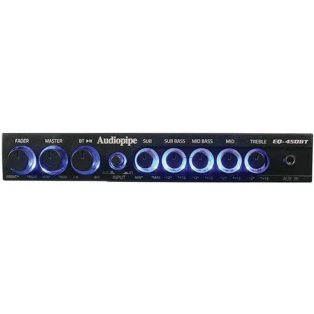 Audiopipe Eq-450Bt 4-Band In-Dash 1/2-Din Car Graphic Equalizer With Bluetooth