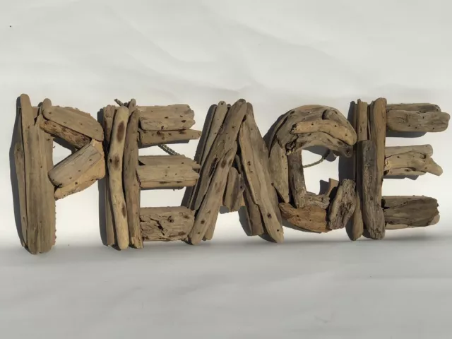 PEACE Driftwood Wall Art Hand Made Wood WALL Hanging Home Decor