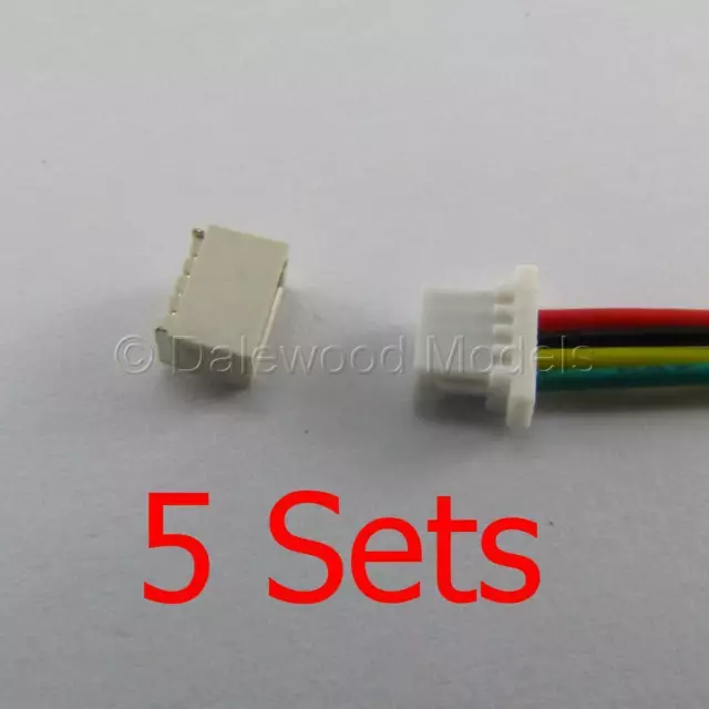 Micro JST SH 1.0mm 4 Pin Connector F/Wire M/Plug 100mm 5 Sets