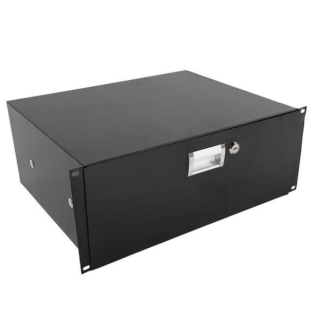 4 Space 4U Rack Mount 19" Drawer Locking DJ Rack Gear Audio Road Case IT Network