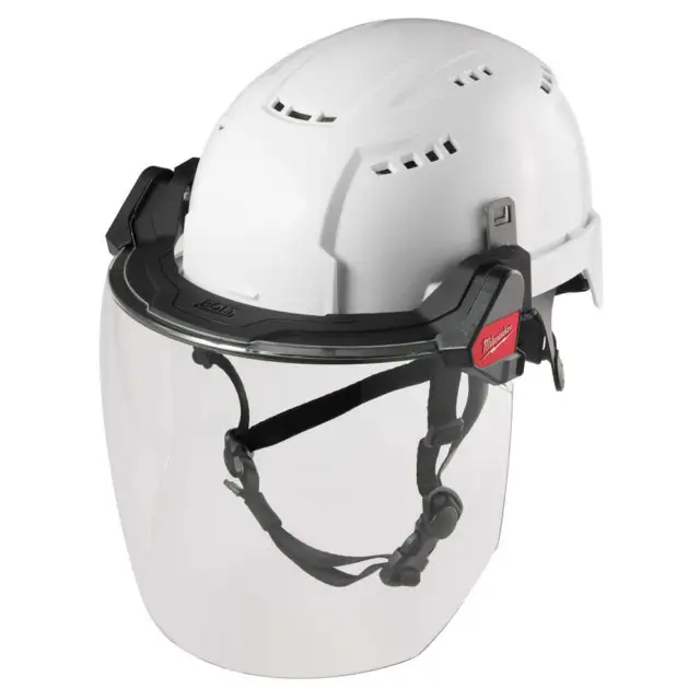 Escudo facial completo transparente Milwaukee 48-73-1420 para casco de seguridad Milwaukee 2