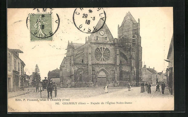 CPA Chambly, Facade de l´Èglise Notre-Dame 1918