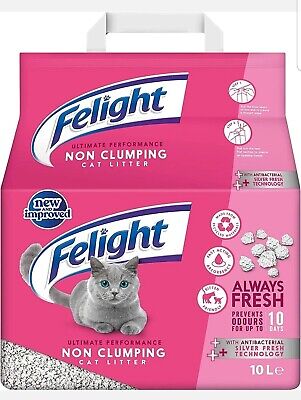 Felight | Basura para gatos sin aglomeración con plata fresca antibacteriana 10 litros*