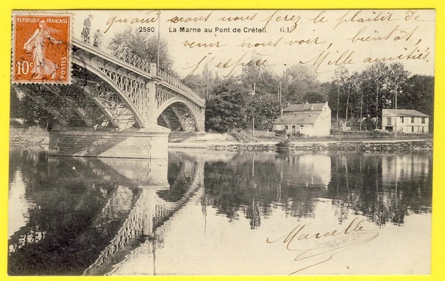 cpa 94 - SAINT MAUR des FOSSÉS (Val de Marne) La MARNE au PONT de CRÉTEIL