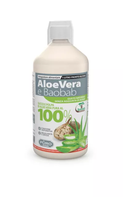 Jus Et Pulpe 100% Aloe Vera Et PURE Baobab Par Forhans 1000ml