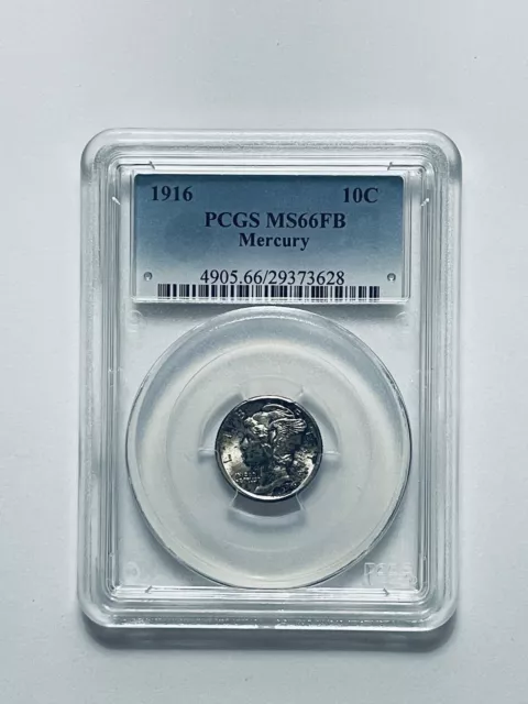 1916 Mercury Dime PCGS MS66FB