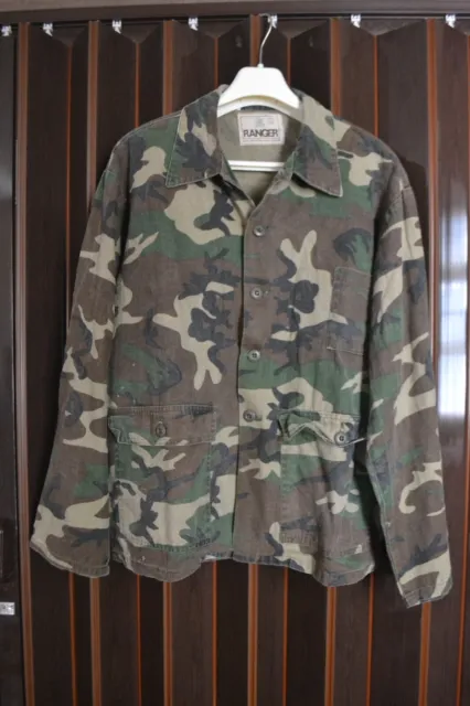 Ranger USA Vintage Size L  Camouflage Button Front Shirt Jacket Camo