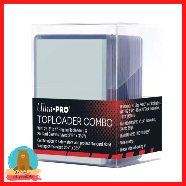 25 TOP LOADER 3"x4"+ 25 SLEEVES ULTRA PRO regular magic pokemon top loader combo